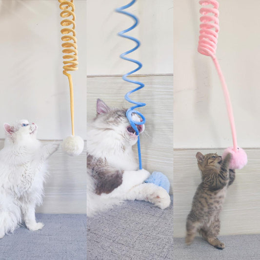 Interactive Plush Spring Cat Toy