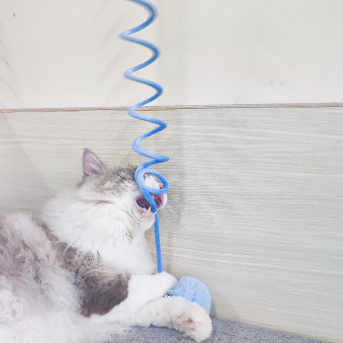 Interactive Plush Spring Cat Toy