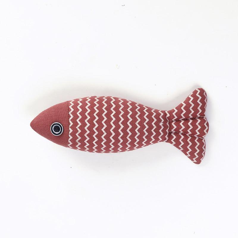 Linen Fish Pillow Cat Toy