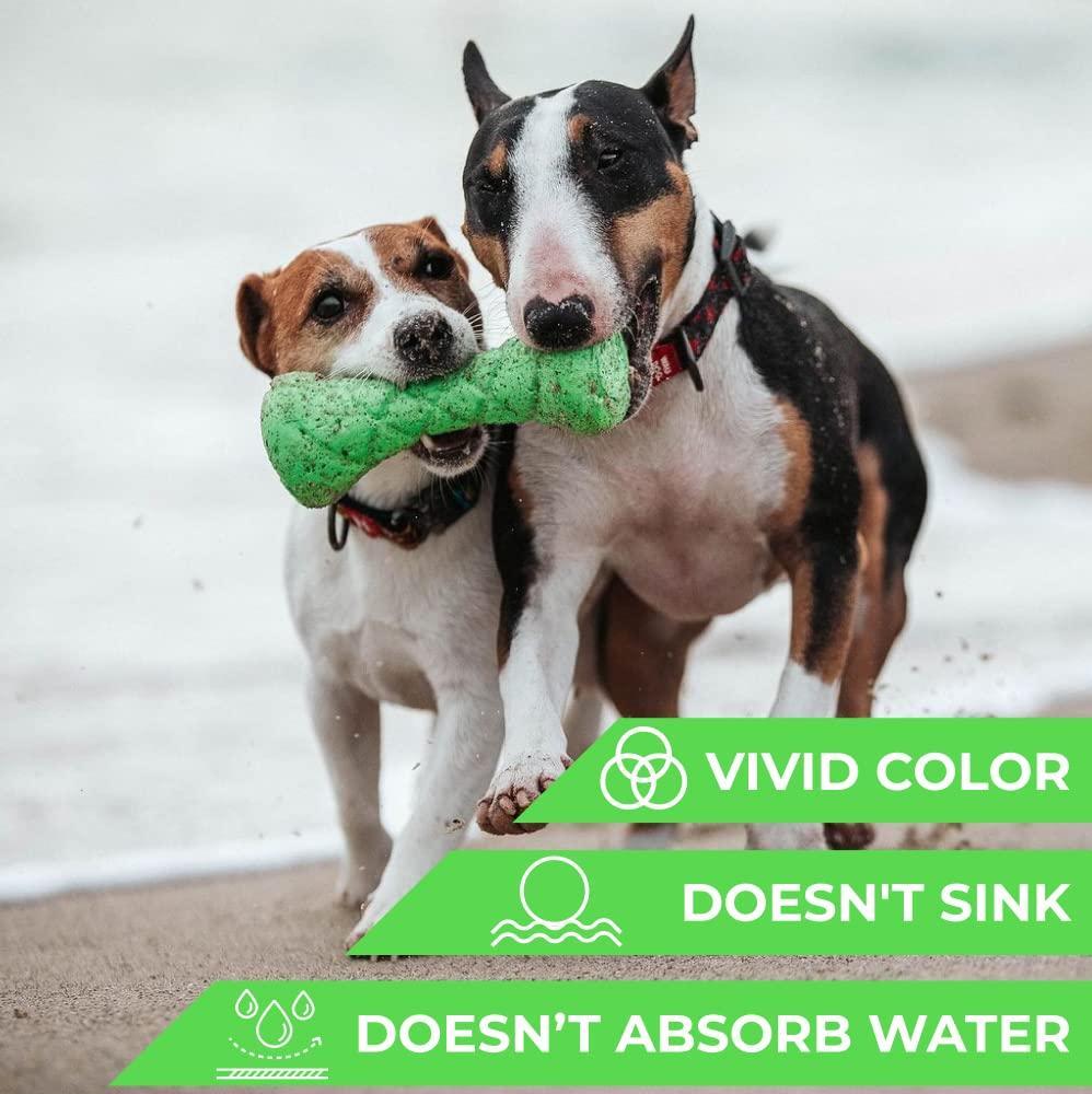 Green Dumbbell Dog Fetch Toy