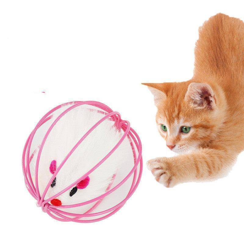 Plush Cage Mouse Cat Toy - Interactive Fun For Your Feline Friend!