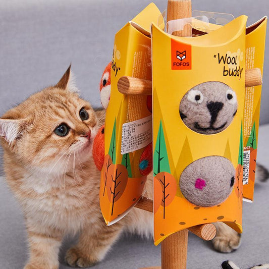 Colorful Interactive Cat Toy Made With Felt With Bell Sound