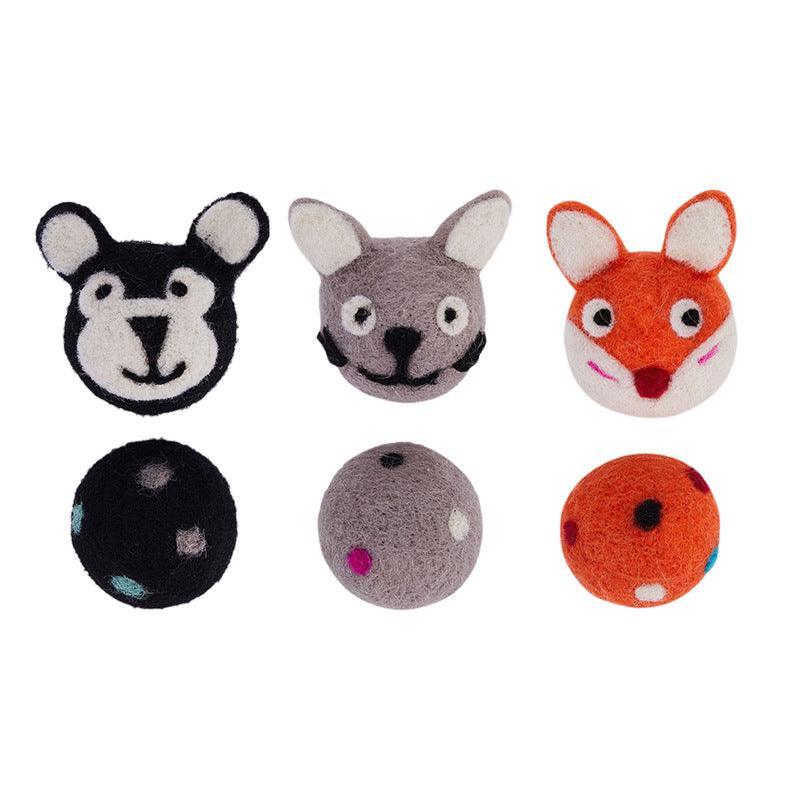 Colorful Interactive Cat Toy Made With Felt With Bell Sound