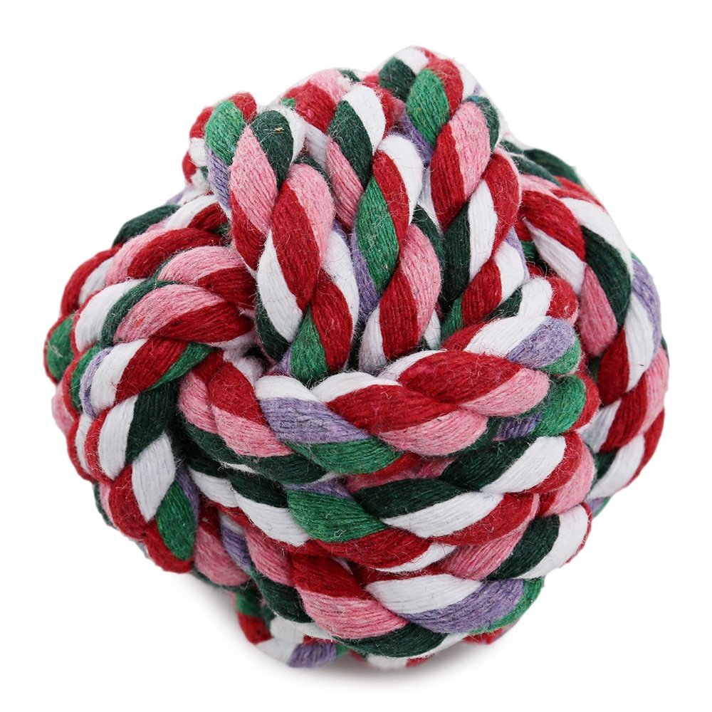 Weave Cotton Rope Knot Ball Dog Biting Toy