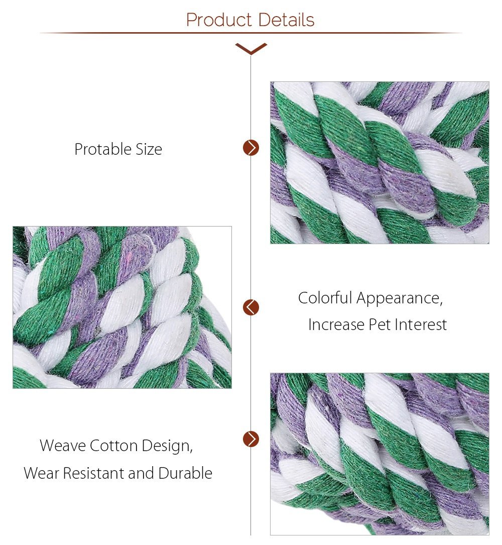 Weave Cotton Rope Knot Ball Dog Biting Toy